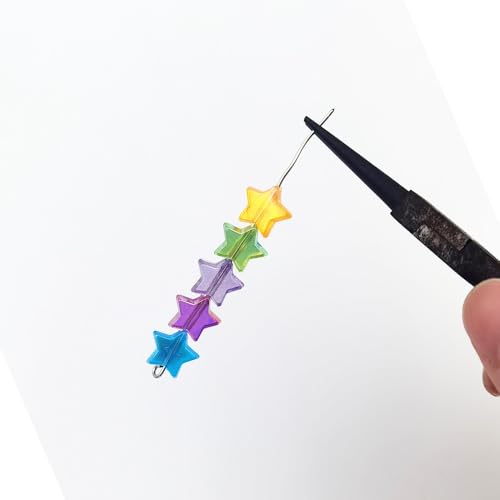 INSPIRELLE 600 Pieces Acrylic Star Beads AB Finish Spacer Beads for Jewelry Craft Making - color: 600x Stars AB Color