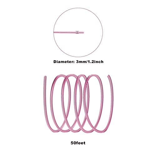 3mm Aluminum Craft Wire, 50 Feet 9 Gauge Bendable Anodized Metal Wire for Sculpting, Jewelry Making, Armature Making, Wire Weaving and Wrapping - size: 3mm, style: Pink