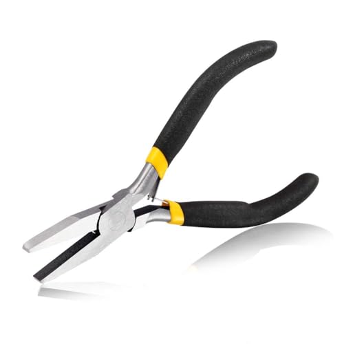 SPEEDWOX Duck Bill Fine Pliers - Flat Nose Chain Nose Pliers for Jewelry Making - 5 Inch Mini Precision Smooth Flat Jaws Non-slip Damping Handles - size: Flat Nose Pliers