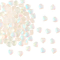UR URLIFEHALL 100 Pcs Transparent Spray Painted Glass Beads AB Color Plated Frosted Heart Beads for DIY Necklaces Bracelets Jewelry Making - color: 100pcs-6x6x4mm-frosted AB color heart glass beads