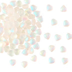 UR URLIFEHALL 100 Pcs Transparent Spray Painted Glass Beads AB Color Plated Frosted Heart Beads for DIY Necklaces Bracelets Jewelry Making - color: 100pcs-6x6x4mm-frosted AB color heart glass beads