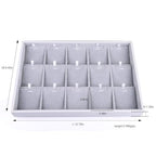 Oirlv Velvet Jewelry Organizer Trays Stackable Showcase Jewelry Display Storage Tray (15 Grids Insert) - size: 15 Grid Necklace/Pendant Insert Cards Tray