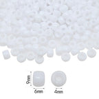 Amaney White Pony Beads with Storage Box 6x9mm Acrylic Beads 500pcs for Hair Braids Jewelry Making - color: White