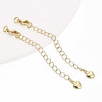 BEADIA 14K Gold Plated Extender Chains 75mm 20pcs Smooth Heart Extension Tail Chains for Jewelry Making Findings - color: Smooth Heart