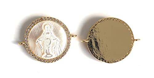 Mother of Pearl Virgin Mary Adjustable Bracelet Catholic Gifts for Women