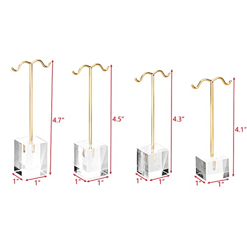 MOOCA Enhance Your Jewelry Presentation with the 4 Pcs Set Acrylic Earring Display Stand - Perfect Showcase for Earrings, Countertop T Stand, and Stylish Jewelry Display, Gold Color - color: Gold