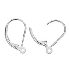 Adabele 50pcs Hypoallergenic Earring Hooks Leverback Ear Wire 15mm Long Sterling Silver Plated Brass for DIY Craft Earrings Jewelry Making CF193-1 - color: Silver, size: 15mm (50pcs)