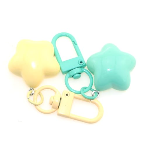 20PCS Chubby Star Keychain Pendant Mixed Colors 2.4cm/0.94in Cute and Versatile Bag Accessory Jewelry Making Charm Party Gift Set Couple or Bestie Gift