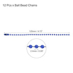 MECCANIXITY Ball Bead Chain Beaded Necklace Chains 5 Inch Adjustable Metal Ball Chains 2.4mm/0.1inch Keychain for Jewelry Making,DIY Craft Projects,Pack of 12(Blue) - color: Blue