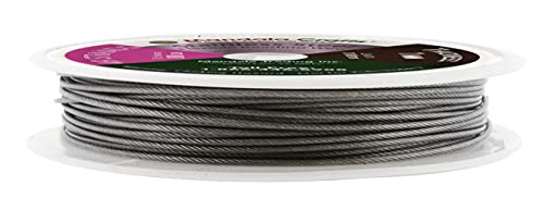Mandala Crafts 49 Strand Beading Wire for Jewelry Making - 32 FT 18 Gauge Stainless Steel Braided Tiger Tail Wire for Bead Stringing - size: 49 Strands 18 Gauge 1MM 32FT