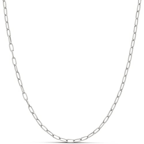 Amazon Essentials 14K Gold Plated Paperclip Chain Necklace - color: Silver, size: 24"