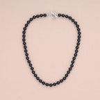 GAVU Hand-knotted Men's Beaded Necklace, Crystal Necklace for Men - color: Onyx, size: 24"
