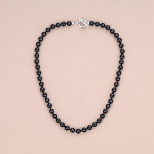 GAVU Hand-knotted Men's Beaded Necklace, Crystal Necklace for Men - color: Onyx, size: 20"