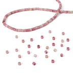 BEADIA Natural Rhodochrosite Short Cylinder Beads 2x3mm 155pcs Tube Loose Semi Gemstone Beads for Jewelry Making Design - color: Rhodochrosite