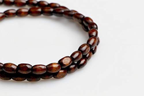 500Pcs Oval Wood Beads 6 x 8mm Tiny Brown Rice Shaped Wooden Spacer Beads Wooden Loose Beads Supplies for Handmade Crafts Making (2mm Hole) - color: 8x6mm, Brown#500pcs