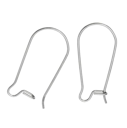 50pcs Adabele 316 Grade Surgical Stainless Steel Hypoallergenic Earring Hooks 18mm Kidney Ear Wire (Wire 0.8mm/20 Gauge) for DIY Earrings Jewelry Making SEF187-18 - size: 18mm (0.71 inch) Long