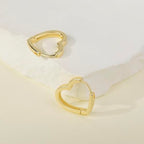 Me&Hz Gold Huggie Earrings Small Huggie Hoop Earrings for Women 14K Gold Plated Hypoallergenic Cubic Zirconia Huggies Mini Silver Hoop Earring for Women - color: Heart, Gold