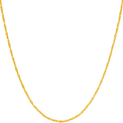 LIFETIME JEWELRY 1.2mm Flat Cobra Chain Necklace for Men & Women 24k Gold Plated