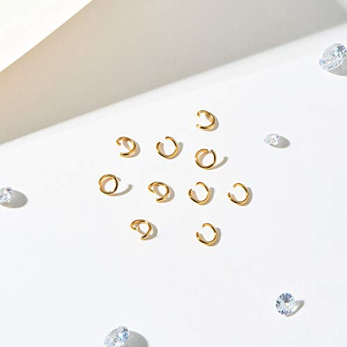 DanLingJewelry 500 pcs 304 Stainless Steel 24 Gauge Open Jump Rings 4mm for Jewelry Making Connectors Jewelry Finding Golden Color - color: 500 pcs - ф4mm δ 0.6mm - Golden