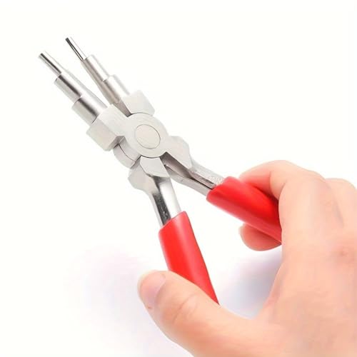 Wire Looping pincers–Create 6 Sizes (Ranging 3-9mm) of Loops & Jump Rings, 5.9" long (140mm), Polished Steel Head & PVC Comfort Handle