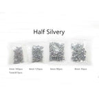 415pcs Rondelle Crystal Glass Beads 2mm 4mm 6mm 8mm Mixed Sizes, Faceted Briolette Spacer Czech Seed Loose Beads for DIY Jewelry Making (Half Silvery) - color: Half Silvery