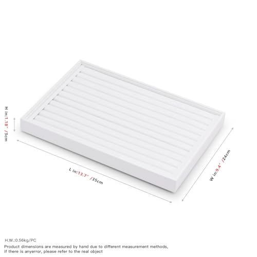 Oirlv Premium White Leather Stackable Jewelry Tray Ring Holder Organizer Showcase Ring Earring Display - color: White, size: Ring Tray