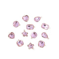 Song Xi Red Shape Random Charms For Jewelry Making Clear Crystal Charms Pendants Bracelets Necklace Earrings Bulk Keychain Arts And Crafts Diy Birthday Gifts For Women AB Color 12pcs - color: Random Shapes - Pink