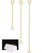 Gold Necklace Extender 14K, 925 Sterling Silver Necklace Extenders Gold Chain Bracelet Anklet Jewelry Extension for Necklaces, 3 Piece Set (2, 3, 4 Inches) - color: Gold, size: 2 3 4 inch