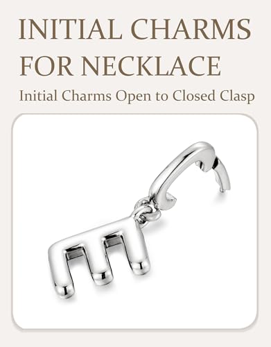 OVRUNS Initial Charm for Women,Letter Bracelet Necklace Charms Alphabet Pendant Charms With Clasp - color: Silver, style: Letter E