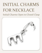OVRUNS Initial Charm for Women,Letter Bracelet Necklace Charms Alphabet Pendant Charms With Clasp - color: Silver, style: Letter E