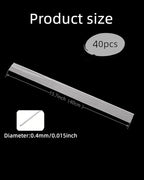 40PCS Stainless Steel Spring Wire – 15.7" (40cm) Long, 0.4mm Diameter, Straight Hard Wire for DIY Crafts, Jewelry Making, Model Building and Repair Projects