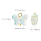 Ipotkitt 100 Pcs 5 Colors Baking Paint Glass Butterfly Charms with Glitter Powder Colorful Crystal Animal Charms for Earrings Bracelets Necklace DIY Craft Jewelry Making - color: 100pcs-Butterfly Charms-12x14x5.5mm