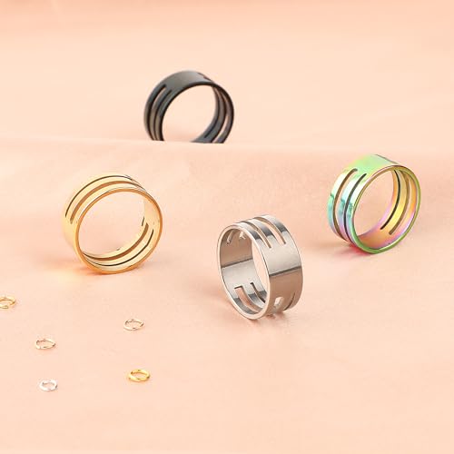4pcs Jump Ring Opener Tool, Jump Ring Opening Closing Tool for Jewelry Making Supplies, Stainless Steel Jump Ring Opener Circle Jump Ring Opening Closing Rings Tool for Jewelry Makers Craft Supplies