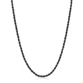 Fiusem 18K Gold Plated Rope Chain for Men, 18K Gold Plated/Black Chain Necklace, Stainless Steel Necklace for Men and Women, Jewelry Gifts - size: 18 Inches, style: Black 2mm