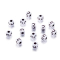 240pcs Opaque Acrylic Letter C Cube Beads White Plastic Alphabet Loose Spacer Square Beads 4-5mm for DIY Name Bracelet Necklace Jewelry Crafts Making Hole: 1.8mm - color: Letter C#White and Black