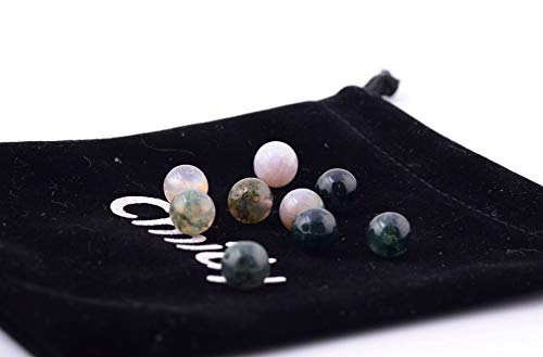 Natural Stone Beads 100pcs 10mm India Agate Round Genuine Real Stone Beading Loose Gemstone Hole Size 1mm DIY Smooth Beads for Bracelet Necklace Earrings Jewelry Making (India Agate, 10mm) - color: India Agate Green, size: 10mm