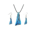 Glass Water Drop Shape Glaze Spiral Dangle Earrings Lampwork Handmade Glass Bead Geometric Earrings for Women Jewelry - color: Paint Blue