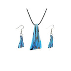 Glass Water Drop Shape Glaze Spiral Dangle Earrings Lampwork Handmade Glass Bead Geometric Earrings for Women Jewelry - color: Paint Blue