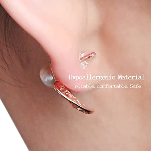 Earring Backs, Earring Backs Replacements for Droopy Ears, Rubber for Sutds/Heavy Earrings, Rubber for Fish Hook Earrings Diameter 4mm (300 Pieces) - color: 300 backs
