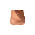 U7 Women Girls Barefoot Jewelry 18K Gold or Rose Gold Stainless Steel Heart/Rope/Figaro/Cuban Chain Anklet Foot Bracelet, 25-30 CM Long - color: Gold Plated-3mm-Wheat Chain