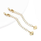 BEADIA 14K Gold Plated Extender Chains 75mm 20pcs Heart Extension Tail Chains for Jewelry Making Findings - color: Heart