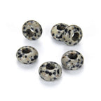 Adabele 10pcs Natural Dalmatian Jasper Gemstone 8x14mm Donut Rondelle Beads Large Hole ID 5.6mm for DIY Craft Jewelry Making GW-A9 - color: Dalmatian Jasper, size: 14mm x 8mm - 10pcs