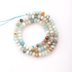 Faceted 4x6mm Natural Amazonite Stone Rondelle Spacer Gemstone Beads Loose Semi Gemstone Beads for Jewelry Making - color: Amazonite