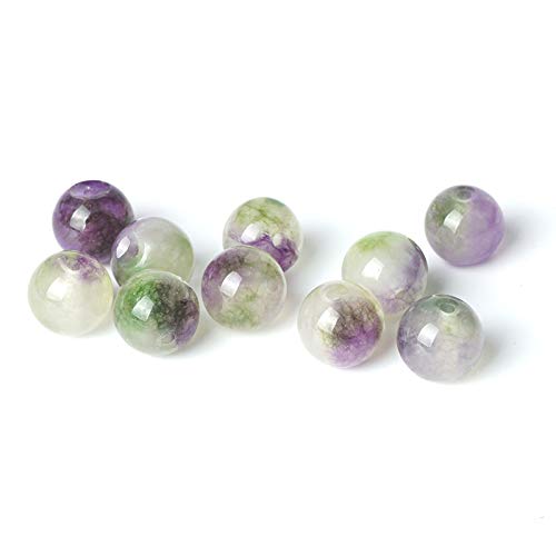 100Pcs Natural Stone 6mm Purple Jasper Round Loose Gemstone Energy Healing Beads Hole Size 1mm DIY Smooth Beads for Bracelet Necklace Earrings Jewelry Making - color: Purple Jasper, size: 6mm