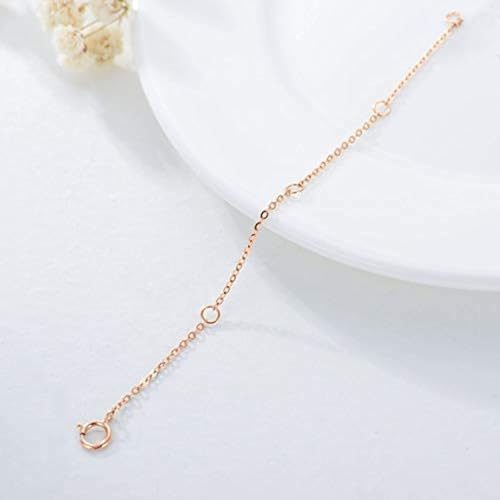 14K Gold Chain Extender for Women, Yellow Gold/White Gold/Rose Gold Adjustable Gold Necklace Anklet EXtension Chain, Available in 2/3/4 Inch - color: Rose Gold, size: 4 Inch