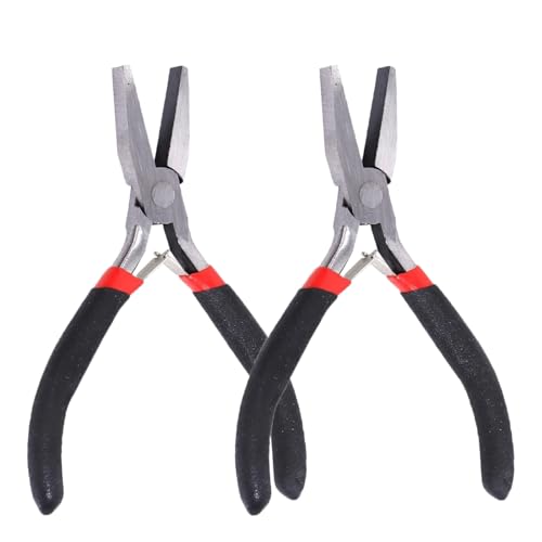 2 Pack Flat Nose Pliers Smooth Jaw Plier for Jewelry Making Wire Bending, 5 Inch