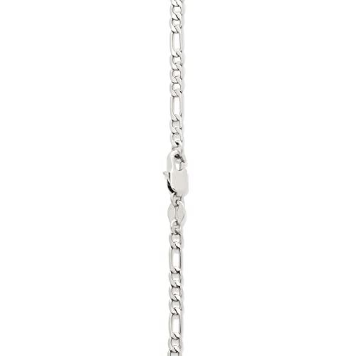 Amazon Essentials 14k Gold or Sterling Silver Plated Figaro Chain Necklace - color: Silver, size: 20", style: 4 mm