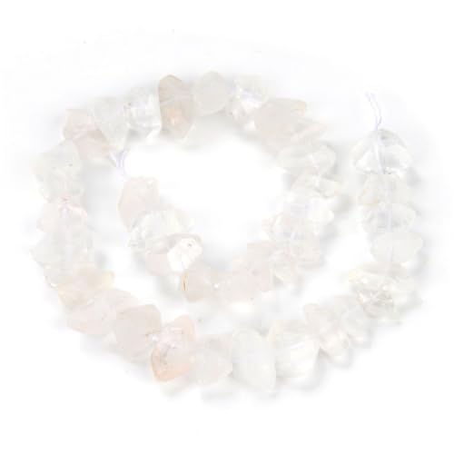 Adabele 15 Inch Natural Raw Healing Clear Crystal White Quartz Nugget Drilled Gemstone Loose Beads Chakra Gem Stone Spacer for Jewelry Craft Making GA-B1 - color: Clear Crystal/White Quartz, size: 15 Inch/1 Strand