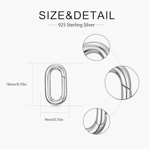 925 Sterling Silver Double Opening Lobster Clasp, Necklace Bracelet Anklet Jewelry Extender Clasp for DIY Jewelry Making (Style 5-1pc) - style: style 5-1pc
