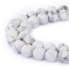 90pcs Adabele Natural White Howlite Healing Gemstone 4mm (0.16 inch) Small Round Beads Gem Stone Spacer for DIY Craft Jewelry Making GY4-4 - color: Howlite, size: 4mm (90pcs/1 Strand)